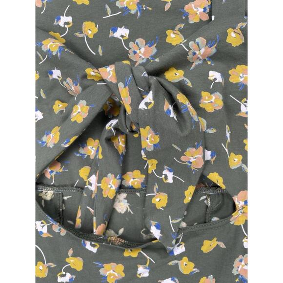 Pact Organic Cotton Cutout Tie Back Sleeveless Midi Dress Floral Pockets Large - Picture 5 of 10